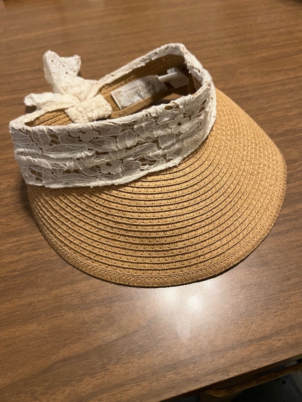 Cappelli Straworld Inc. Sun Visor with Lace Band and Bow